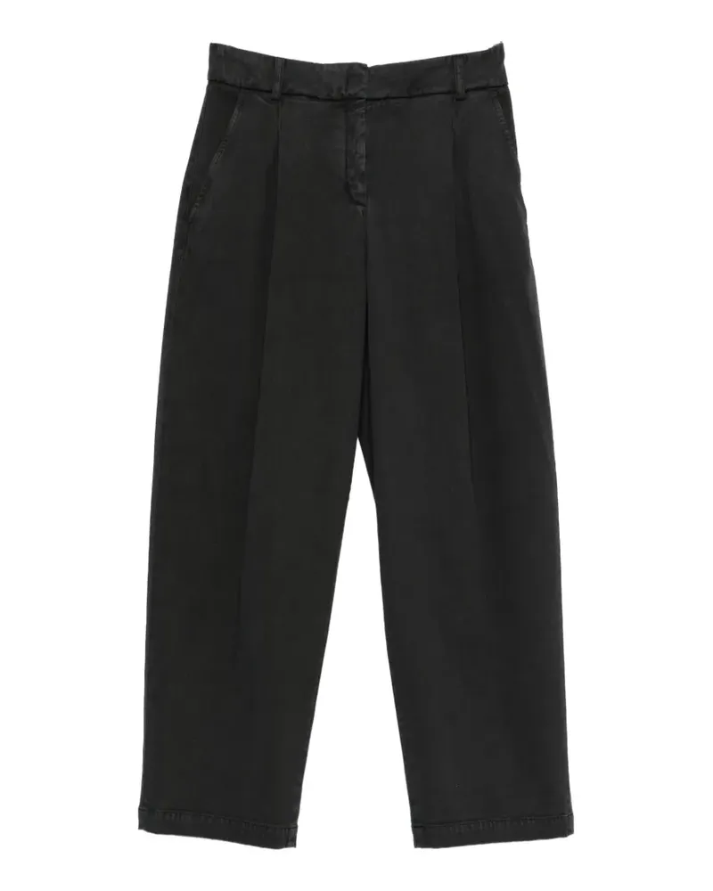 VIA MASINI 80 pleated straight-leg trousers - Schwarz Schwarz