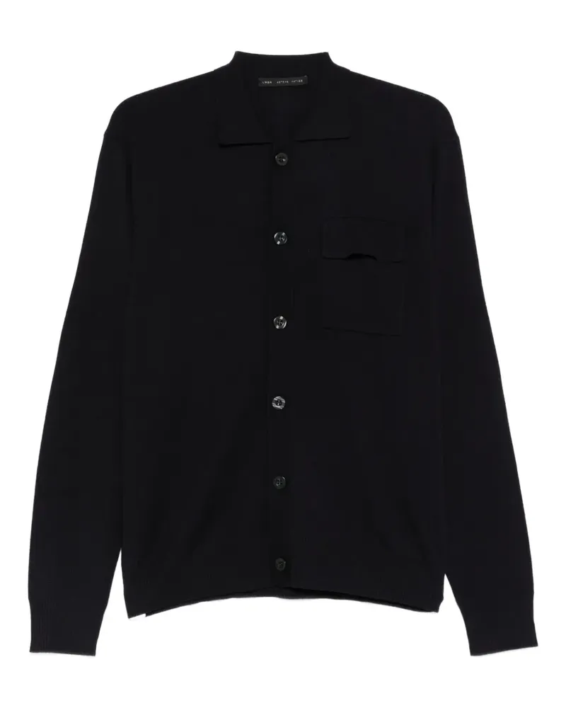 Low Brand Geknöpfter Cardigan mit Taschen - Blau Blau