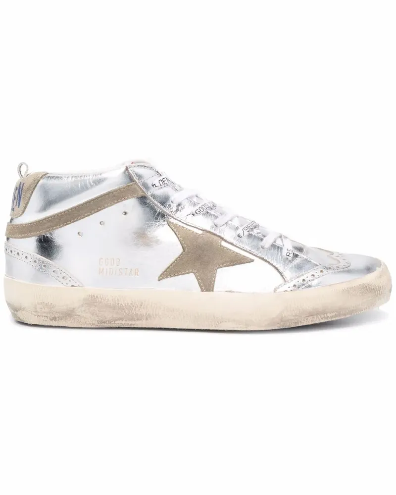 Golden Goose Laminierte Star and Wave Sneakers - Silber Silber
