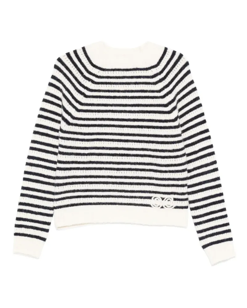 Semicouture striped-detail sweater - Weiß Weiß
