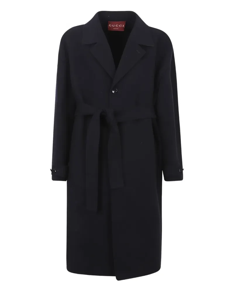 Gucci belted wool coat - Blau Blau