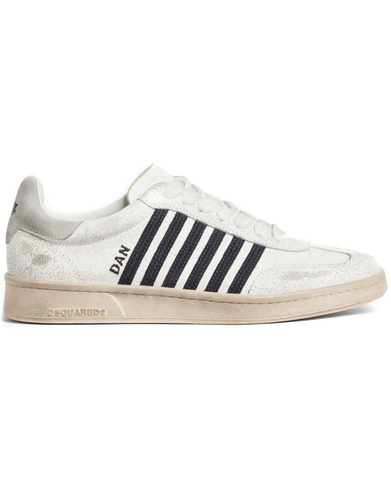 Dsquared2 Boxer Sneakers im Distressed-Look - Weiß Weiß