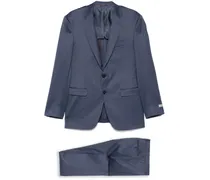 Anzug mit Fischgrätenmuster - Blau