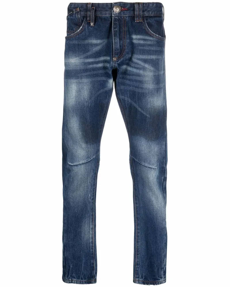 Philipp Plein Iconic Plein Milano Cut Jeans - Blau Blau