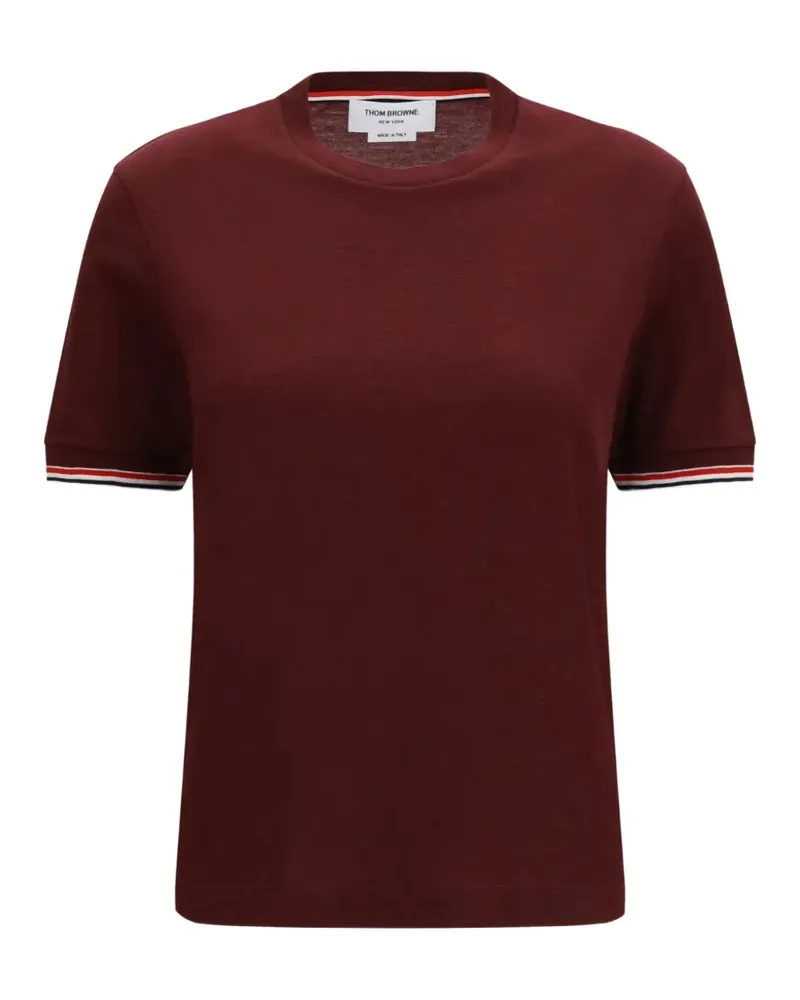 Thom Browne T-Shirt mit gerippten Bündchen - Rot Rot