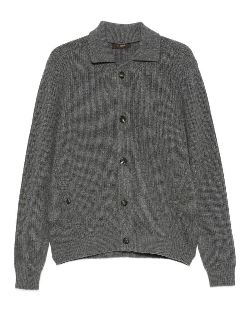 Zanone Gerippter Cardigan mit Knöpfen - Grau Grau