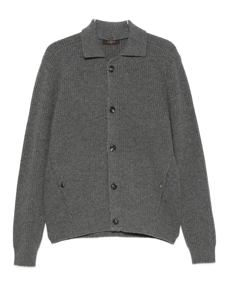 Zanone Gerippter Cardigan mit Knöpfen - Grau Grau