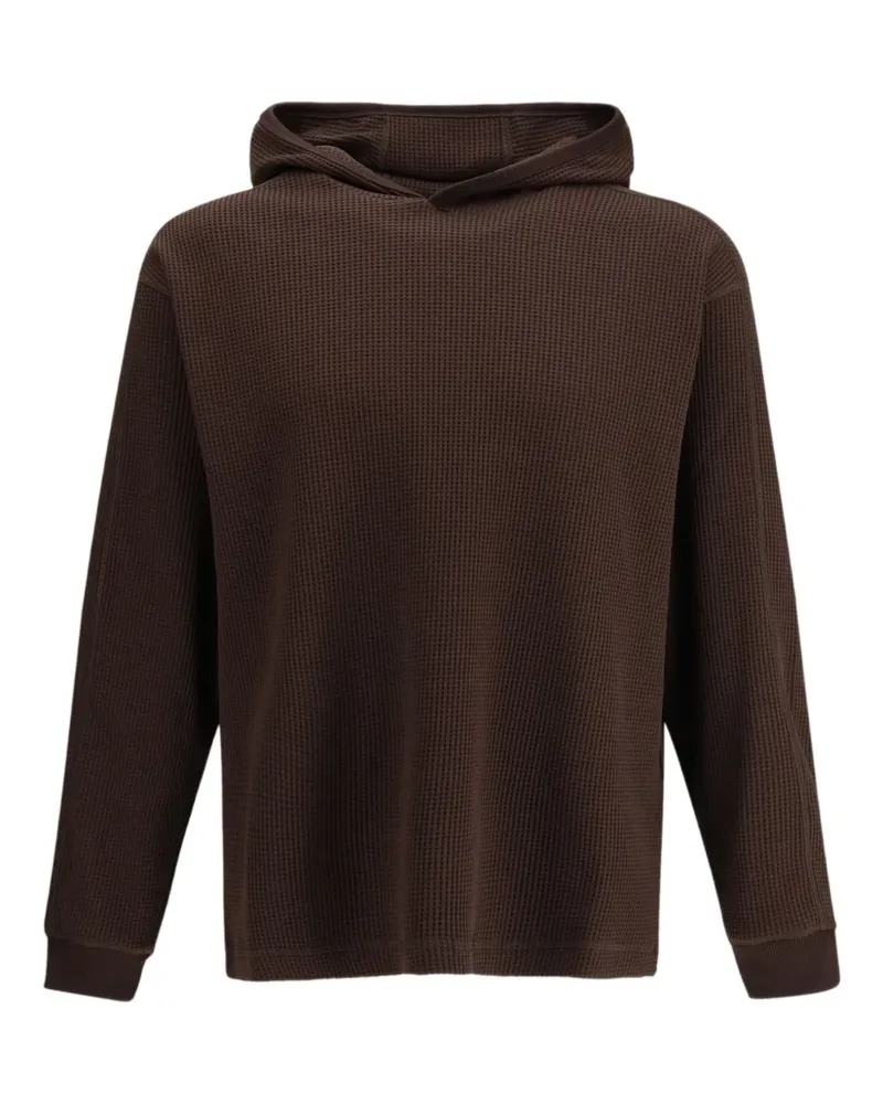 Herno Hoodie in Waffelstrick - Braun Braun
