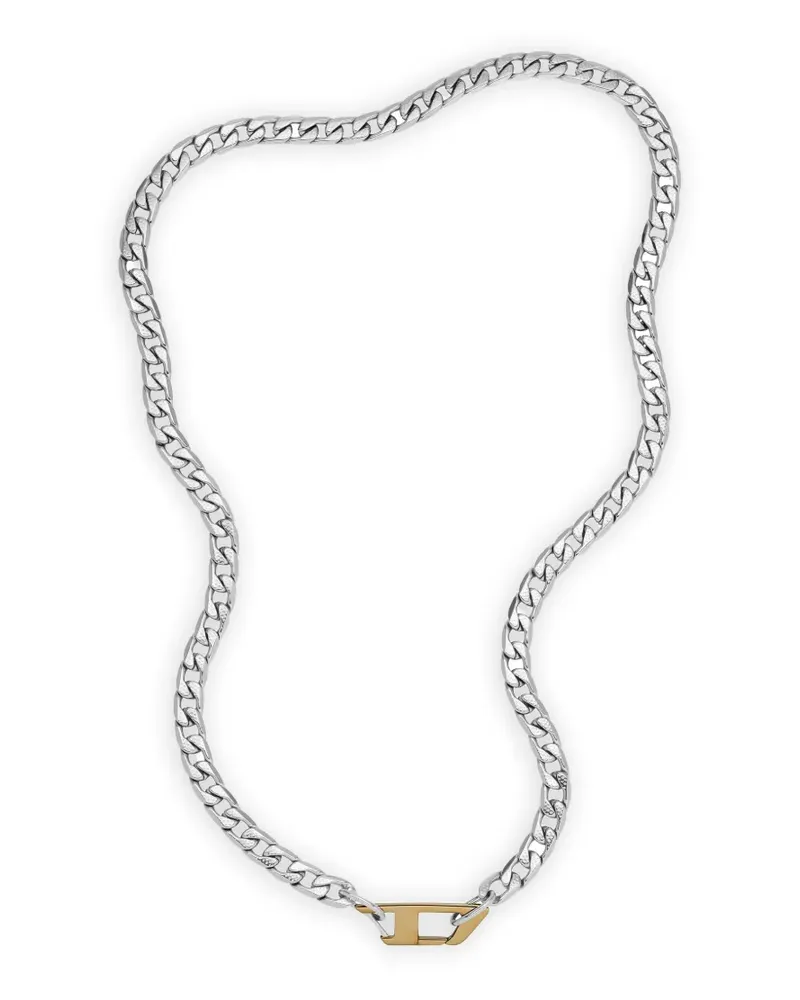 Diesel curb-chain D-logo necklace - Silber Silber