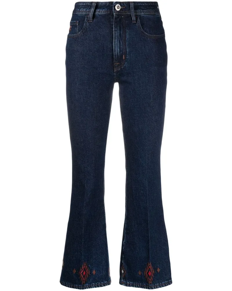 Jacob Cohën Bestickte Cropped-Jeans - Blau Blau