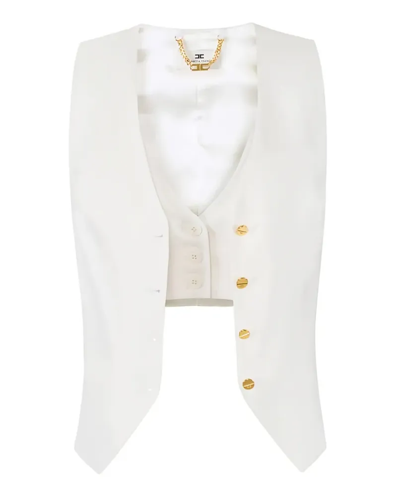 Elisabetta Franchi asymmetric cuts waistcoat - Nude Nude