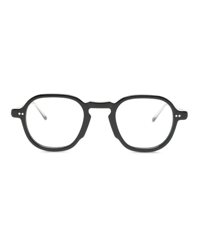 Lesca Brille mit rundem Gestell - Schwarz Schwarz
