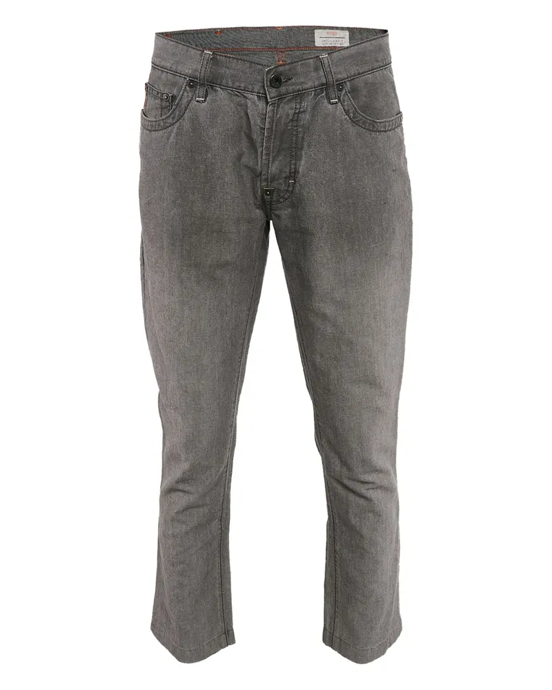 HUGO BOSS Hose mit Leder-Patch - Grau Grau