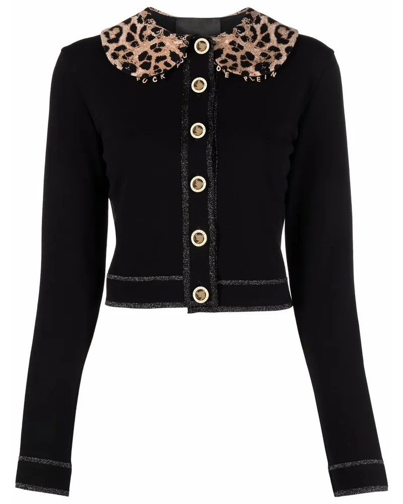 Philipp Plein Cardigan mit Leoparden-Print - Schwarz Schwarz