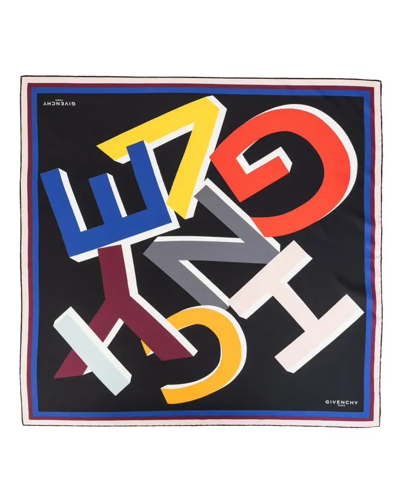 Givenchy logo-print silk scarf - Schwarz Schwarz