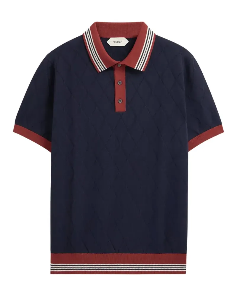 Pringle of Scotland Poloshirt mit Argyle-Struktur - Blau Blau