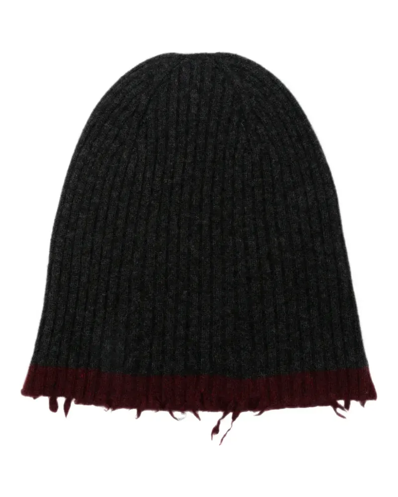 Uma Wang Gerippte Beanie im Distressed-Look - Grau Grau