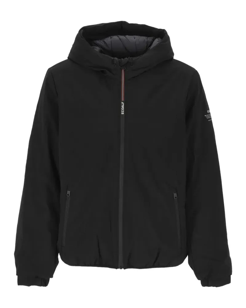 ECOALF Cartes hooded logo-print jacket - Schwarz Schwarz