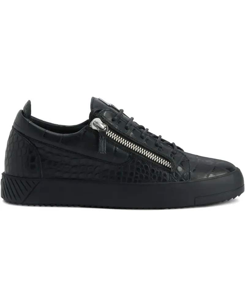 Giuseppe Zanotti Frankie Sneakers mit Kroko-Effekt - Schwarz Schwarz