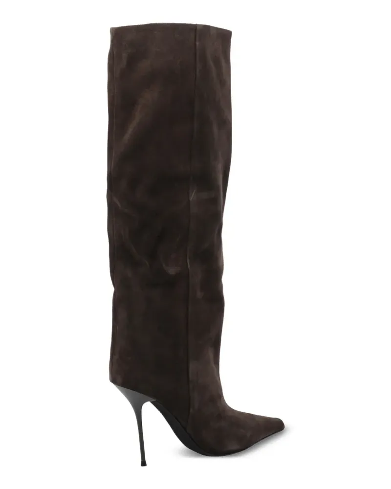 Jeffrey Campbell Kniehohe Wildleder-Stiefel mit spitzer Kappe - Braun Braun
