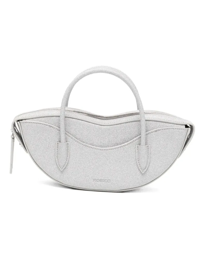 Fiorucci glitter-effect lip-shape mini bag - Silber Silber
