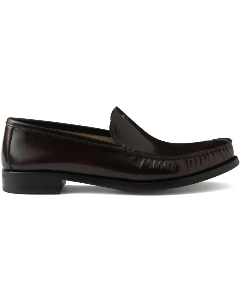 Prada Loafer aus gebürstetem Leder - Braun Braun