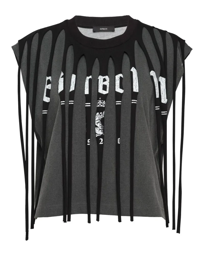 BONBOM cut-out-design T-shirt - Schwarz Schwarz