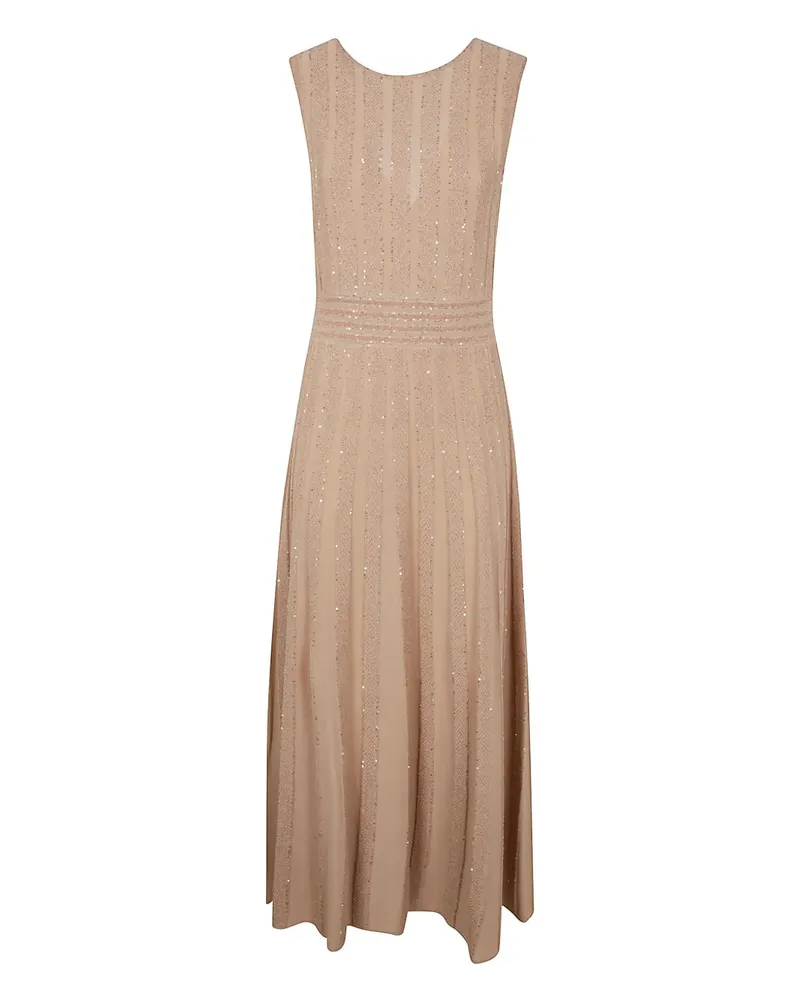 D.EXTERIOR Midikleid mit Pailletten - Nude Nude