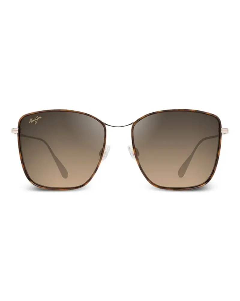 Maui Jim Tiger Lily Sonnenbrille mit eckigem Gestell - Braun Braun