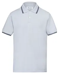 Maison Margiela Pikee-Poloshirt mit Logo-Stickerei Grau