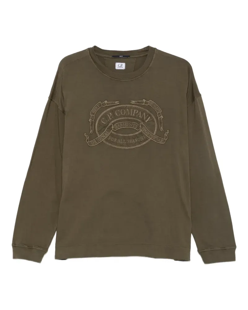 C.P. Company logo-embroidered long-sleeve T-shirt - Grün Grün