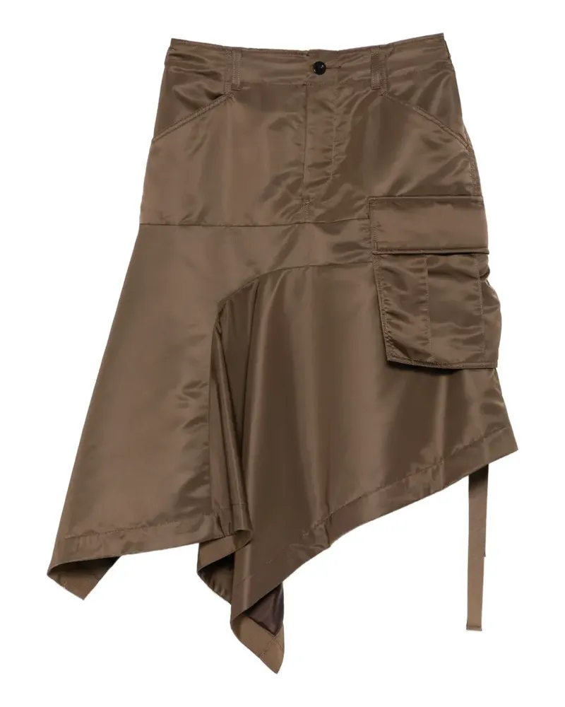 Sacai Cargorock mit asymmetrischem Saum - Braun Braun