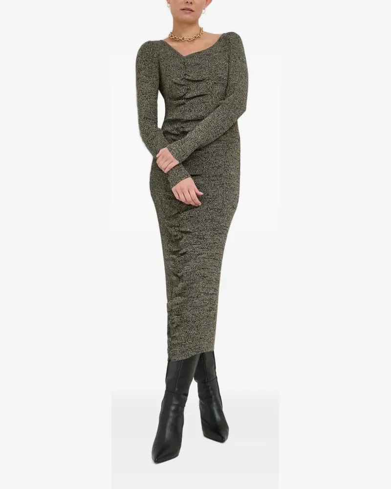 Notes du Nord Midikleid mit eckigem Ausschnitt - Grün Grün