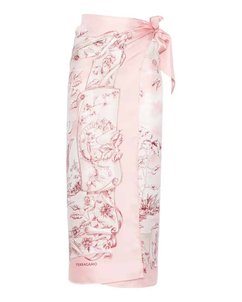 Ferragamo floral-print pareo - Rosa Rosa