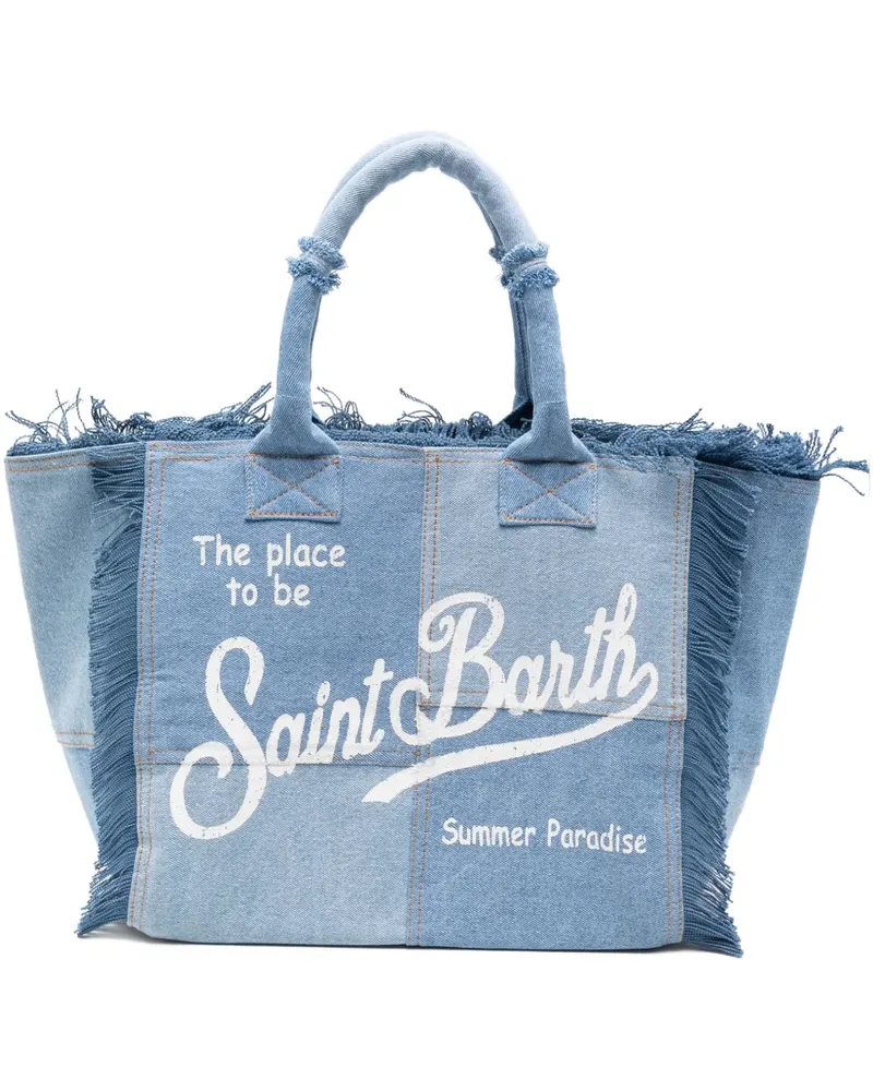 MC2 Saint Barth fringed denim tote bag - Blau Blau