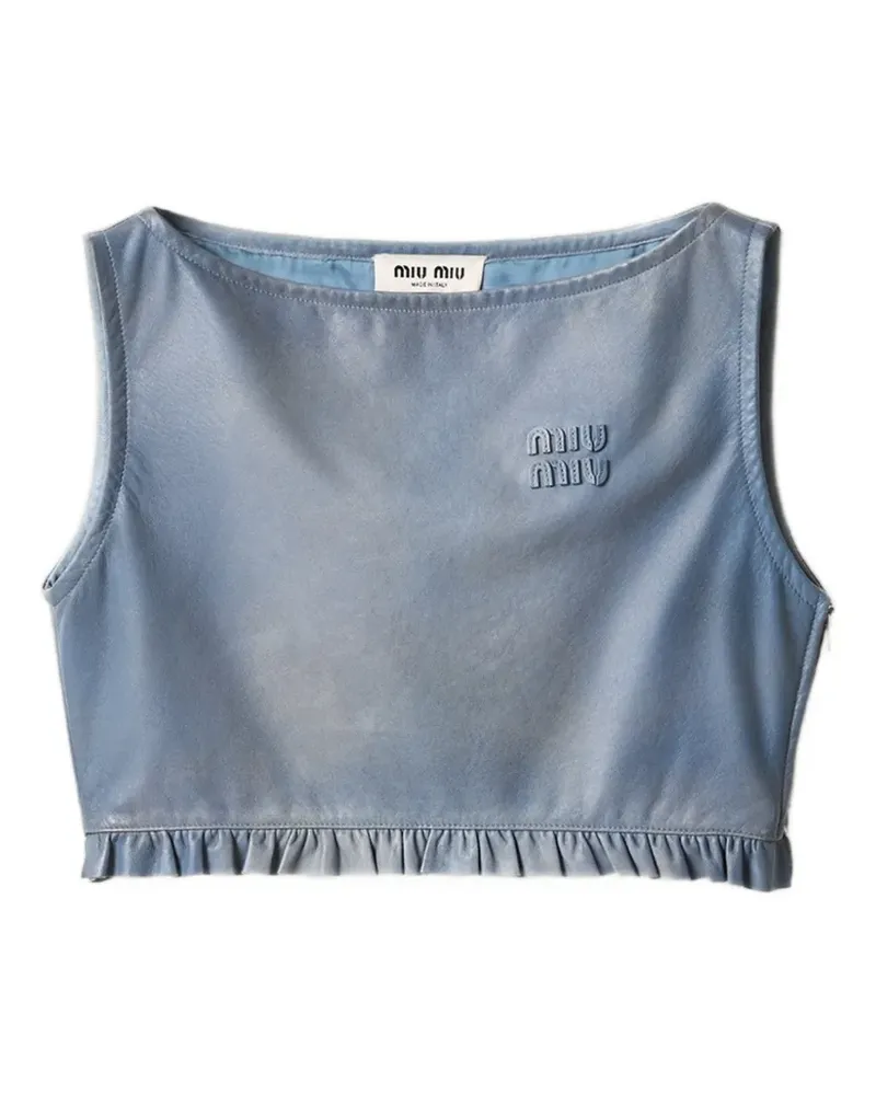 Miu Miu nappa-leather top - Blau Blau
