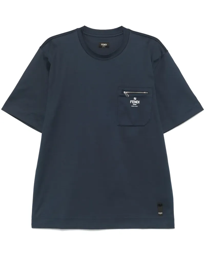 Fendi Klassisches T-Shirt - Blau Blau