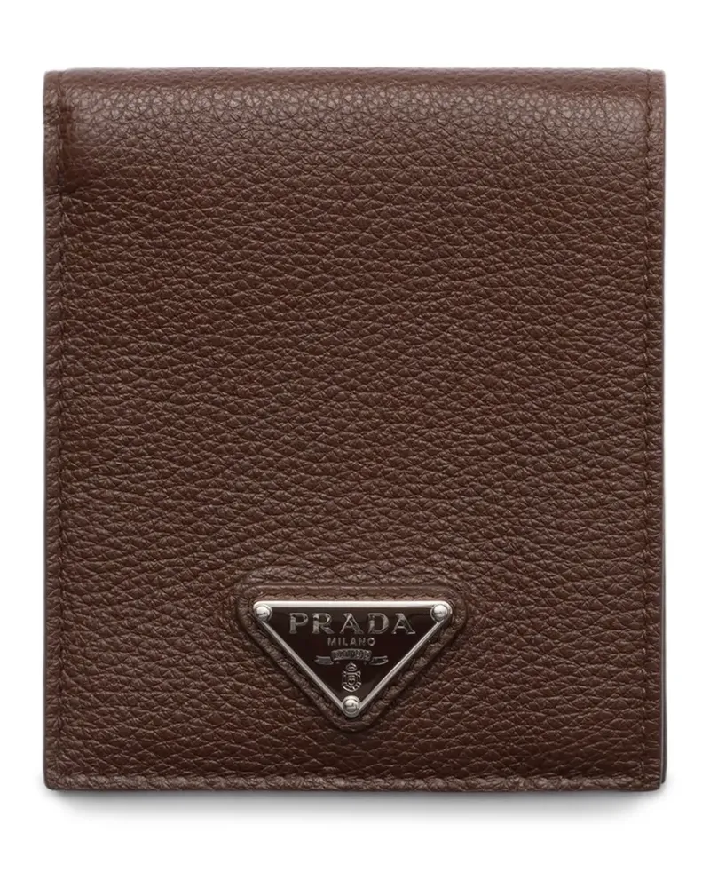 Prada Kartenetui mit Logo-Schild - Braun Braun