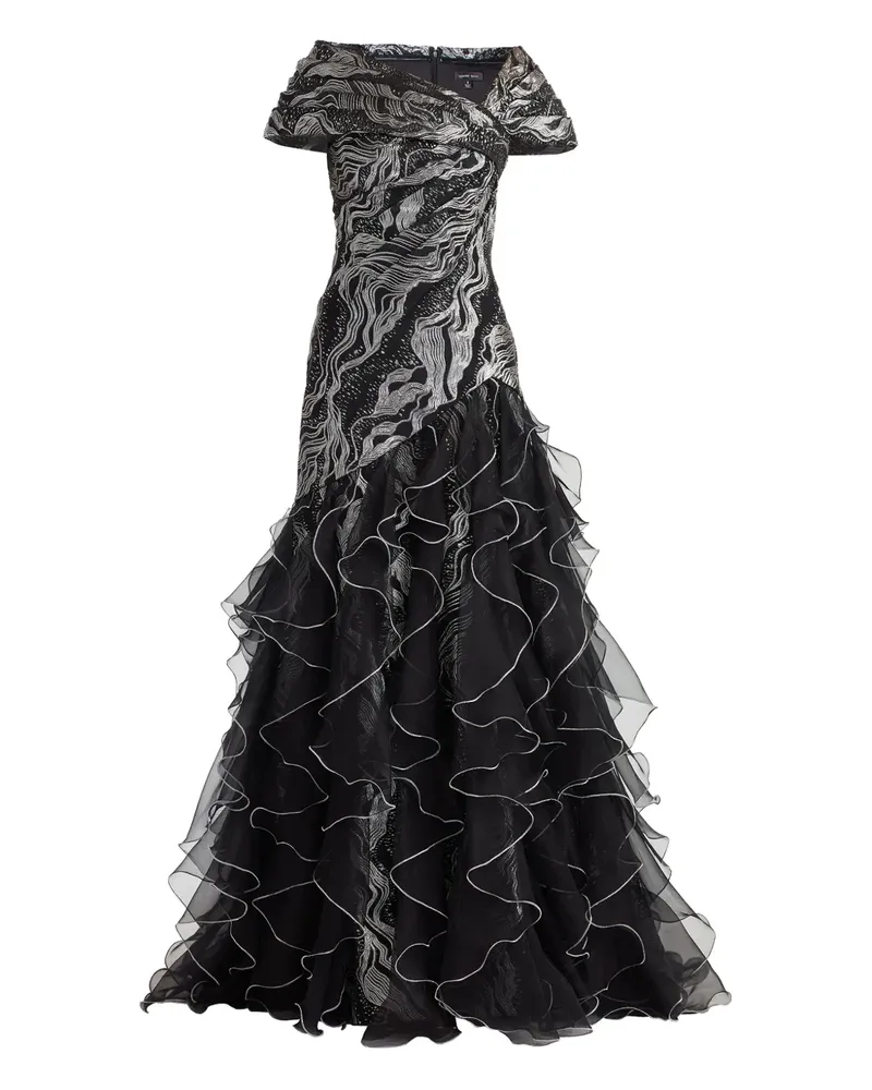 Tadashi Shoji Kleid im Metallic-Look - Schwarz Schwarz