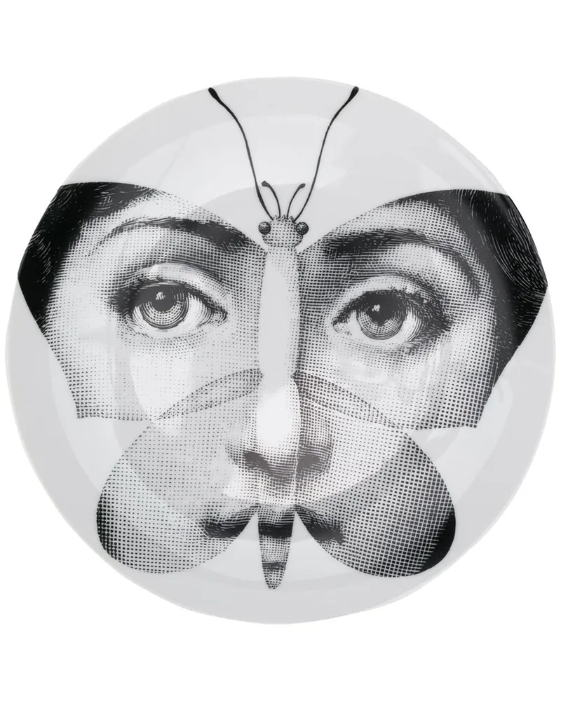 Fornasetti Tema e Variazione N°96' Wandteller Weiß