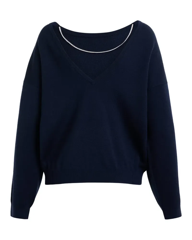Essentiel rhinestone-strap sweater - Blau Blau