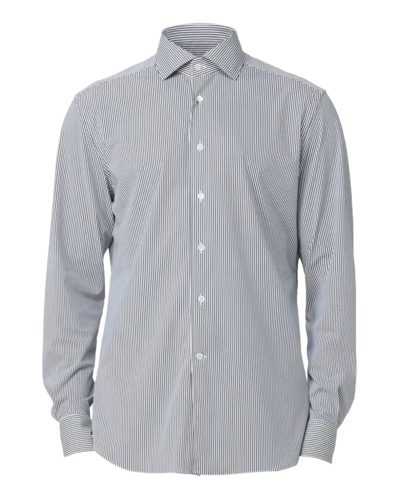 Corneliani vertical-stripe long-sleeve shirt - Grau Grau