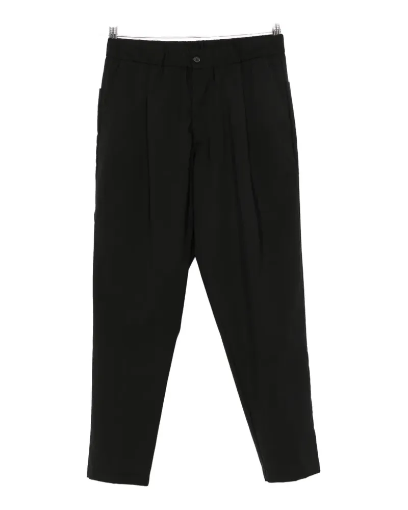Yes London pleated-front cropped trousers - Schwarz Schwarz