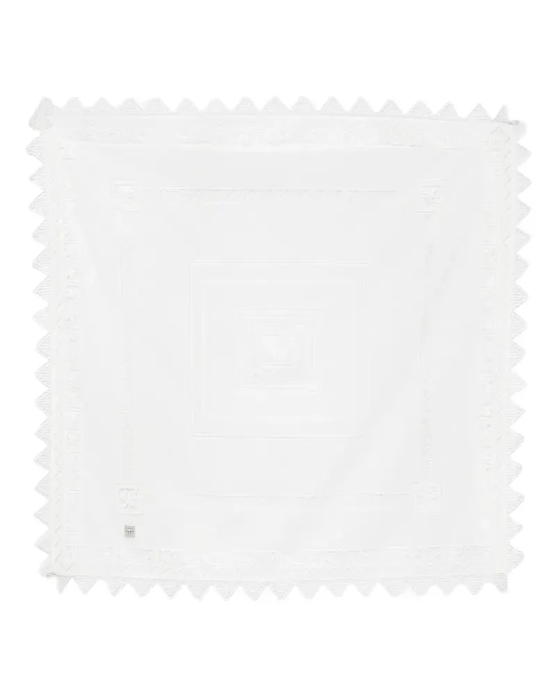 Totême lace-trim embroidered scarf - Weiß Weiß