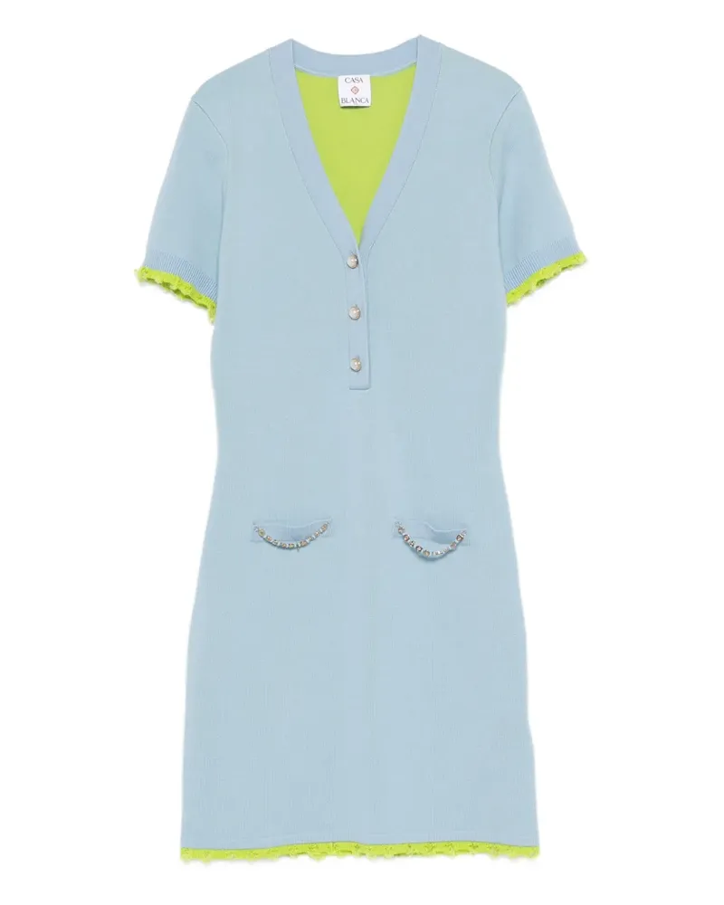 Casablanca Paris pearl-embellishment mini dress - Blau Blau