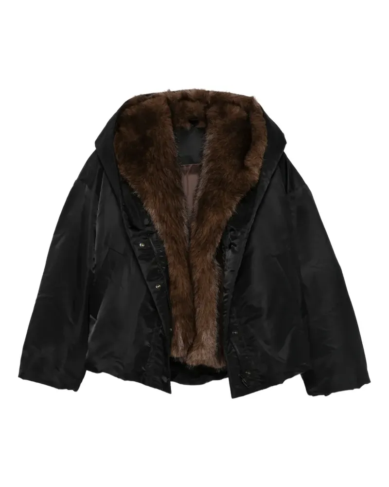 JUUN.J Kapuzenjacke mit Faux Fur - Schwarz Schwarz
