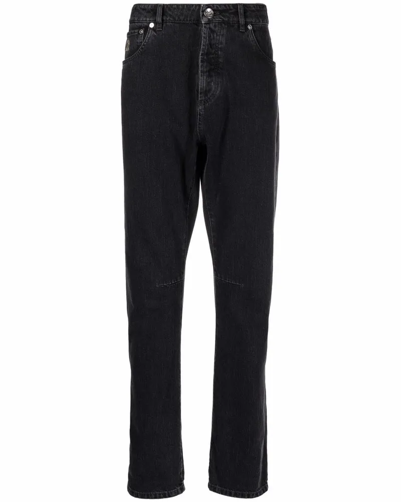 Brunello Cucinelli Klassische Slim-Fit-Jeans - Schwarz Schwarz