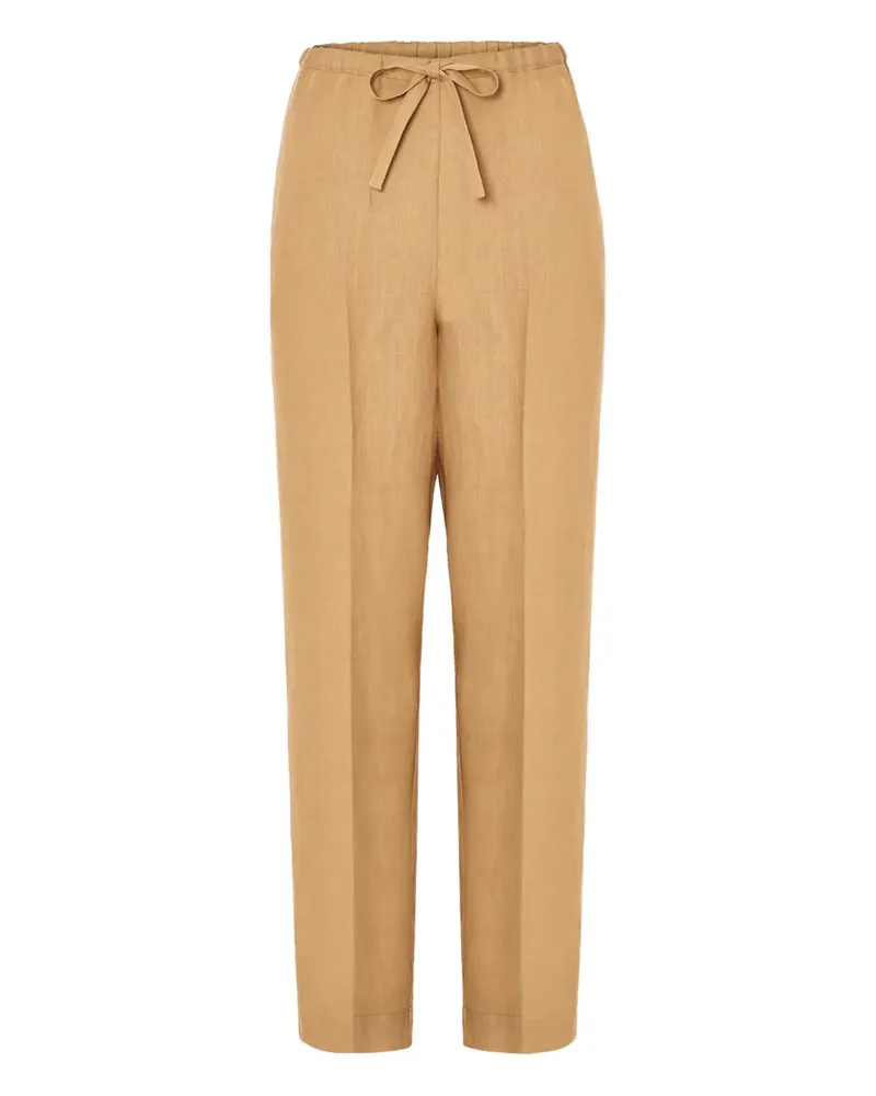 forte_forte Leinenhose mit Kordelzug - Nude Nude