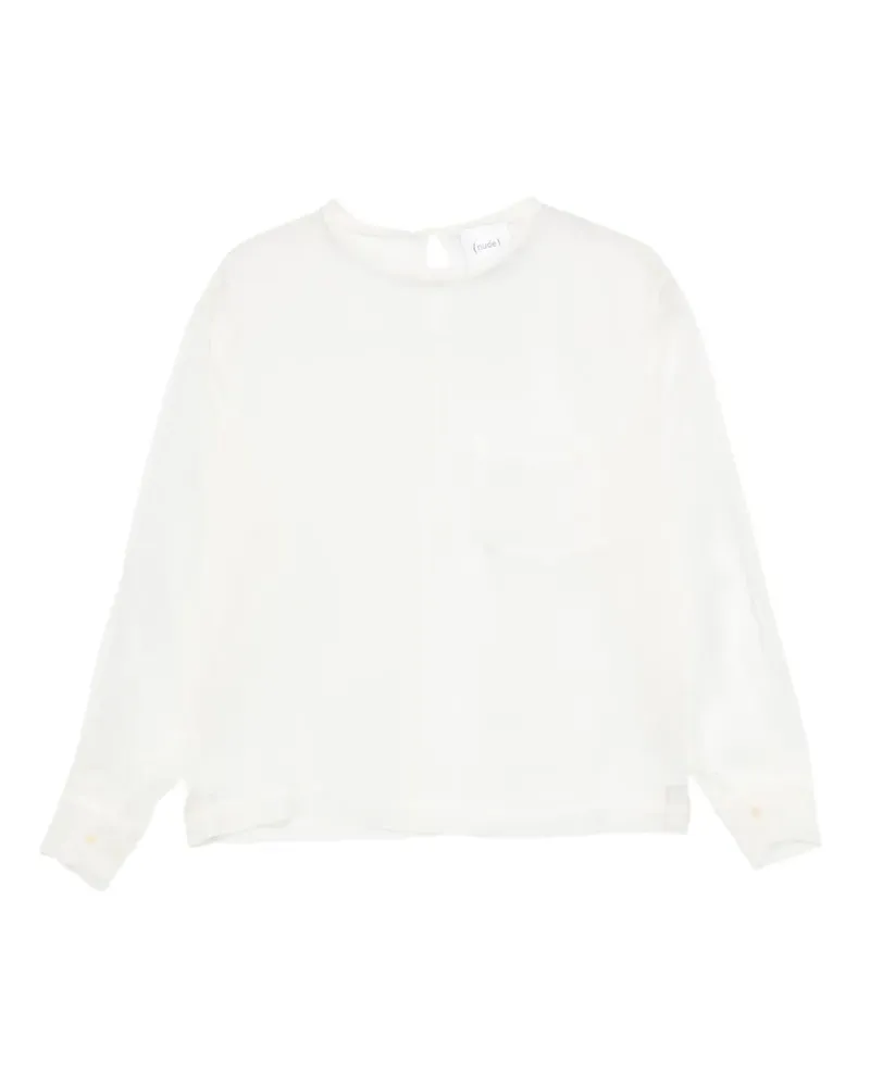 NUDE chest-pocket sheer blouse - Weiß Weiß
