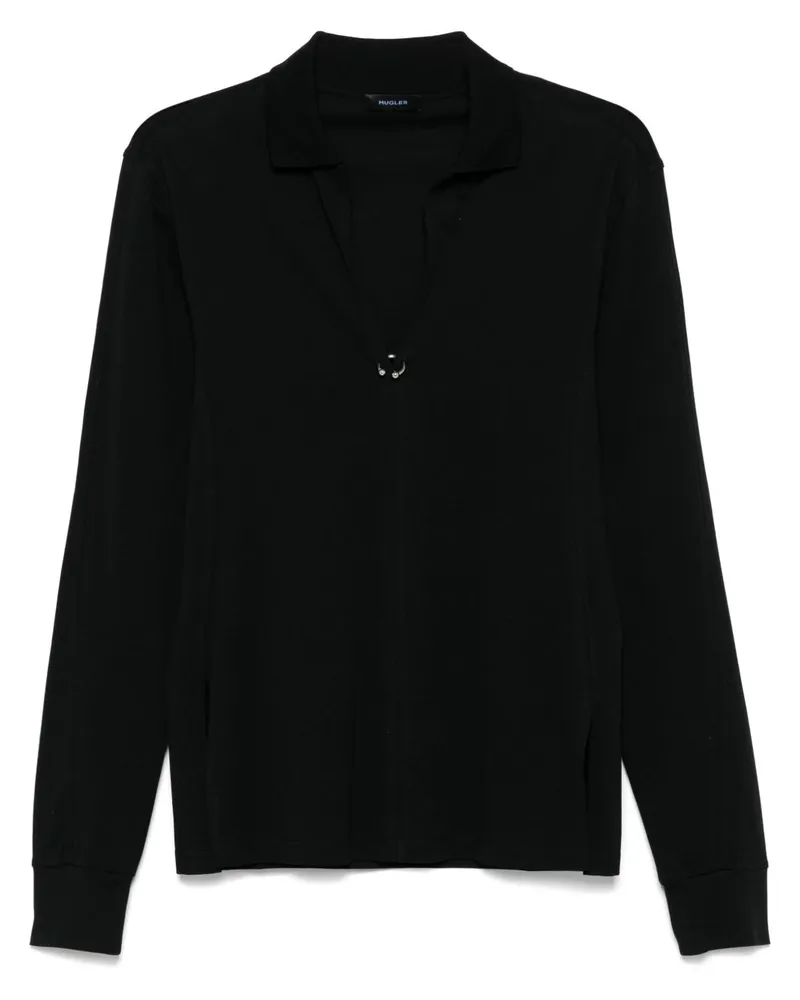 Thierry Mugler Poloshirt mit Piercing - Schwarz Schwarz
